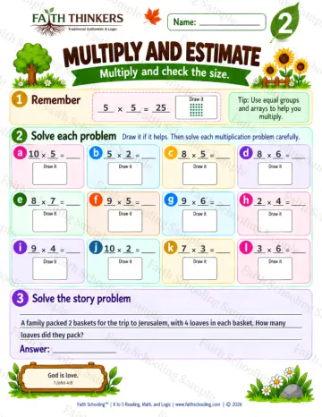 2nd Grade math worksheet — Multiplication Facts and Drills Practice 4