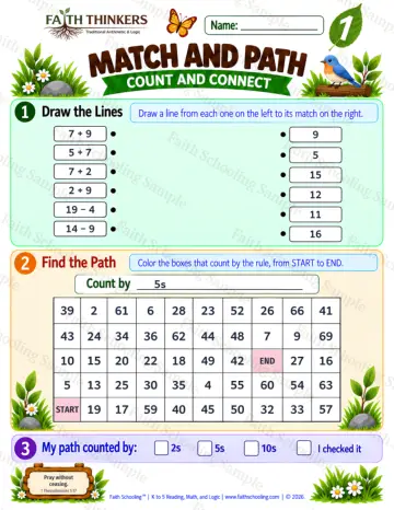 1st Grade math worksheet — Interactive & Puzzles Practice 6