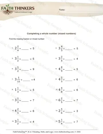 4th Grade math worksheet — Adding Fractions. Adding Mixed Numbers 8