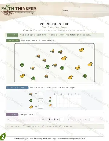 2nd Grade math worksheet — Interactive & Puzzles - Countscene (Practice 3)