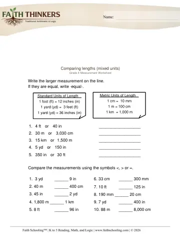 Compare Lengths 3