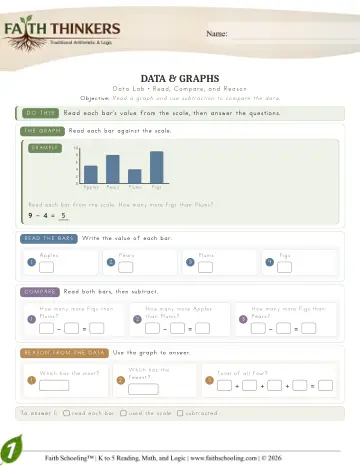 Grade 1 Math: Data — worksheet preview