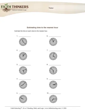 Estimating Time Hour 2