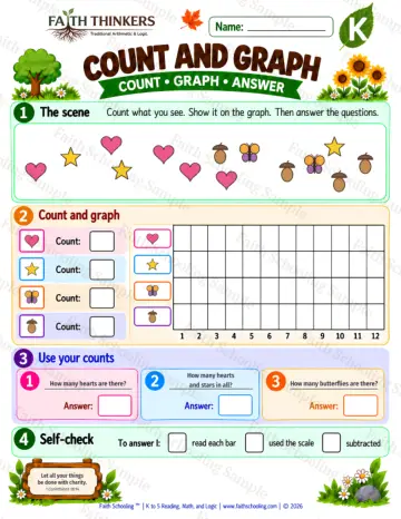 Kindergarten math worksheet — Data and Graphing Practice 7