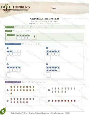 Kindergarten math worksheet — Counting Cardinality 1 (Practice 8)