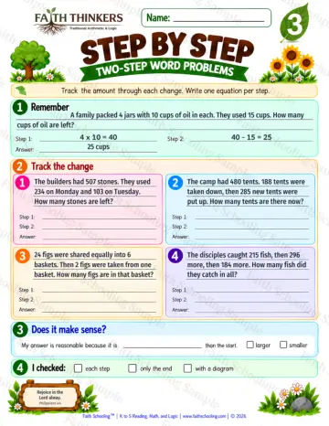3rd Grade math worksheet — Word Problems Practice 6