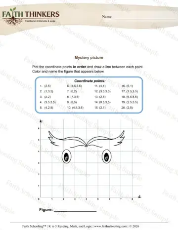 4th Grade math worksheet — Coordinate Plane. Coordinate Grid Picture 8