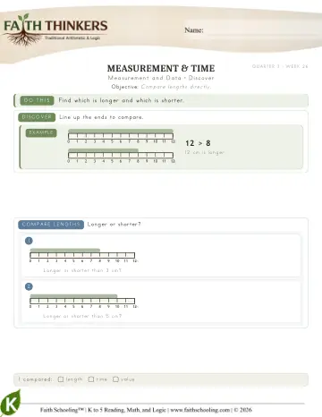 Kindergarten Math: Measurement And Data — worksheet preview