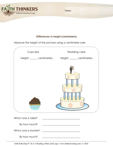Measurement Length Differences Cm 6