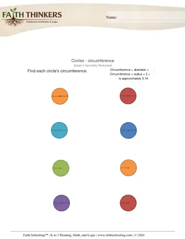 Grade 4 Math: Circles — worksheet preview