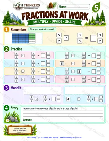 5th Grade math worksheet — Multiplying Fractions Practice 7