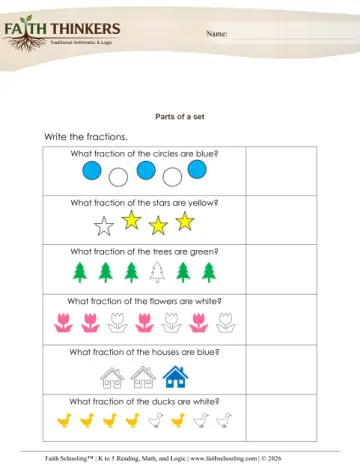 Fractions Parts of Set 12