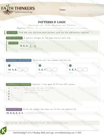 Kindergarten math worksheet — Logic (Practice 7)
