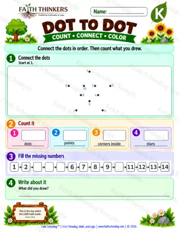 Kindergarten math worksheet — Dot To Dot Practice 9