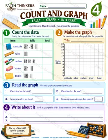 4th Grade math worksheet — Data Practice 5