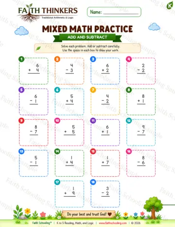 Kindergarten math worksheet — Summer Mixed Practice 9