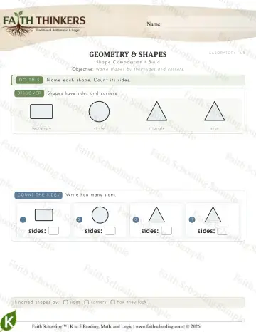 Kindergarten math worksheet — Shape Composition (Practice 5)