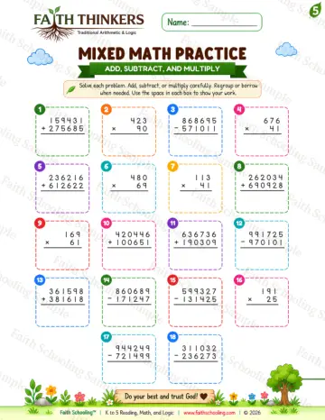 5th Grade math worksheet — Summer Mixed Practice 4