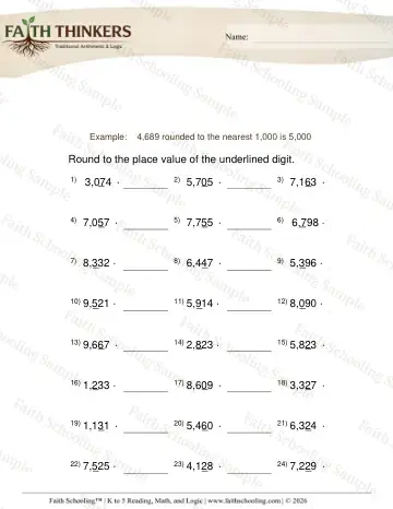 3rd Grade math worksheet — Round Numbers Nearest 10 or 100 4