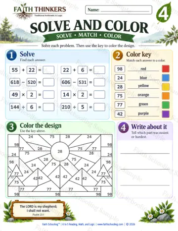 4th Grade math worksheet — Interactive & Puzzles Practice 4