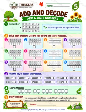 5th Grade math worksheet — Addition with Regrouping Practice 9