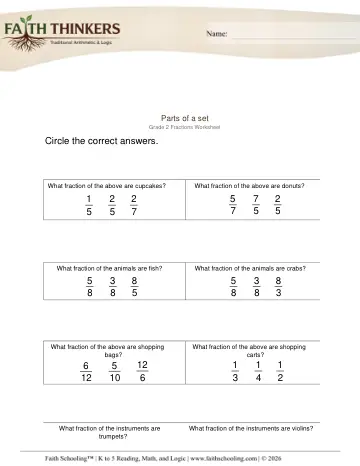 Fractions Parts of Set 1