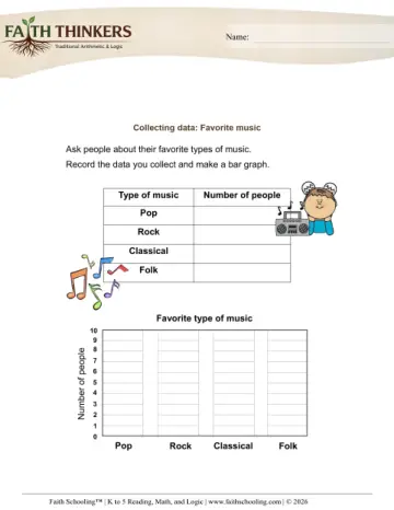 Grade 2 Math: Tally Frequency — worksheet preview