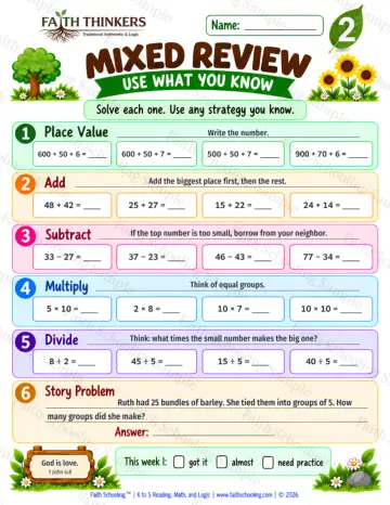 2nd Grade math worksheet — Core Skills Practice 8