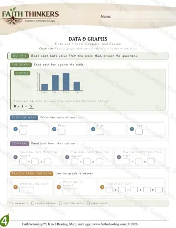 4th Grade math worksheet — Data (Practice 8)