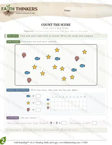 2nd Grade math worksheet — Interactive & Puzzles - Countscene (Practice 7)