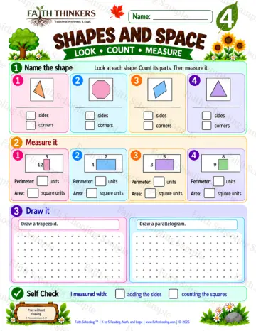 4th Grade math worksheet — Geometry Practice 7