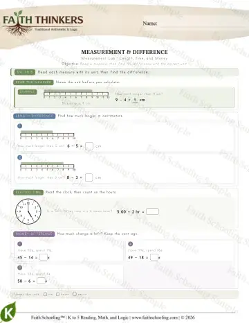 Kindergarten math worksheet — Measurement (Practice 5)