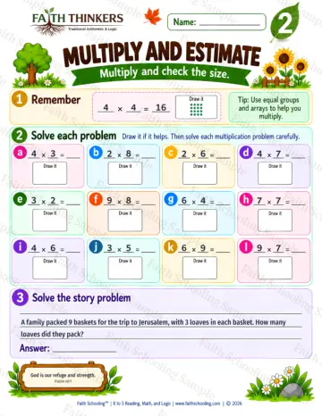 2nd Grade math worksheet — Multiplication Facts and Drills Practice 9