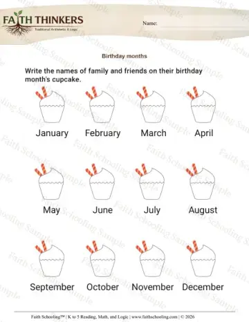 1st Grade math worksheet — Calendar. Months of the Year 5