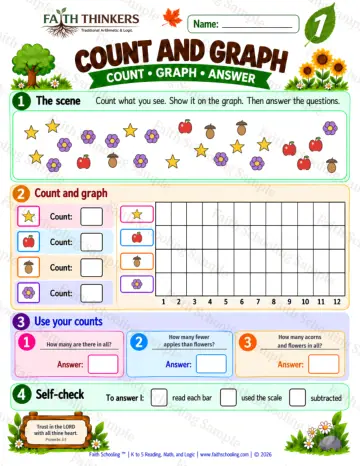 1st Grade math worksheet — Data Practice 7