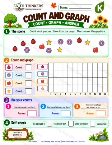 Kindergarten math worksheet — Data and Graphing Practice 4