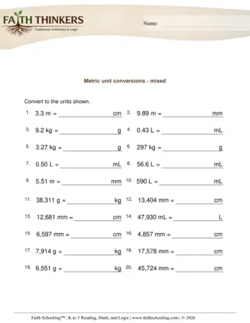 Metric Units Mixed 8
