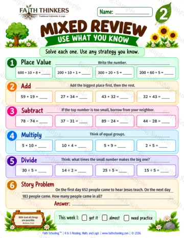 2nd Grade math worksheet — Core Skills Practice 5