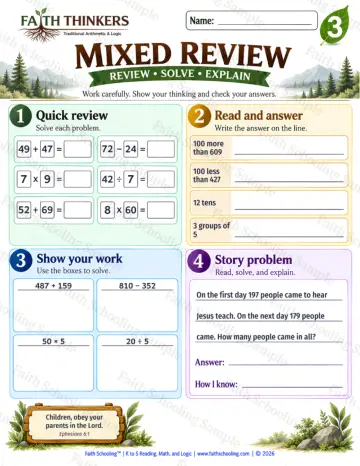 3rd Grade math worksheet — Core Skills Practice 7