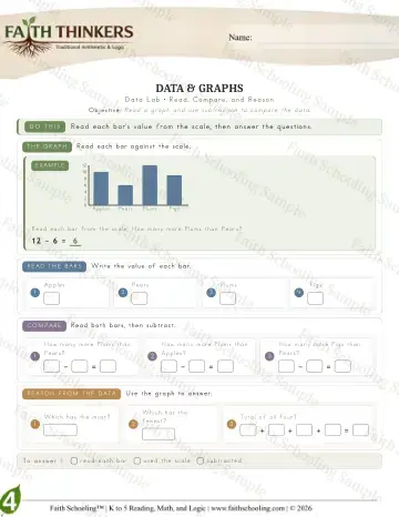 4th Grade math worksheet — Data (Practice 7)
