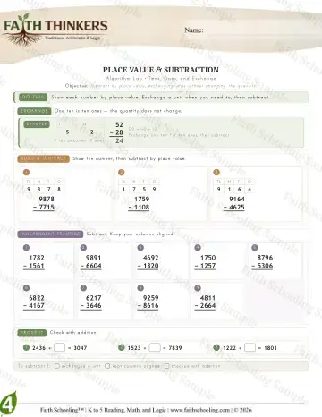 4th Grade math worksheet — Place Value (Practice 9)