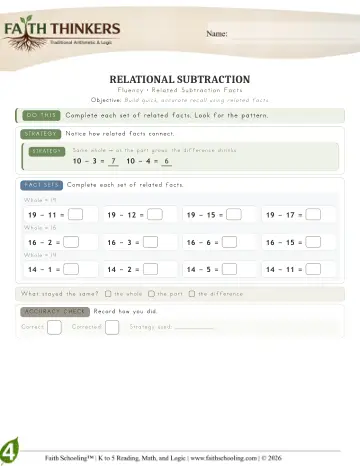 Grade 4 Math: Reasoning & Fluency — worksheet preview