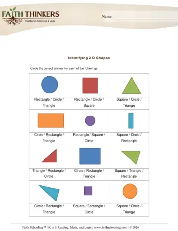 Geometry Identify 2d Shapes 4