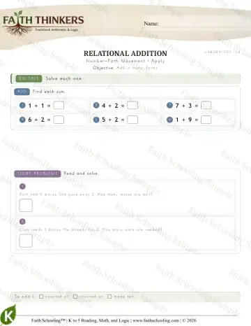 Kindergarten math worksheet — Number Path Movement (Practice 9)