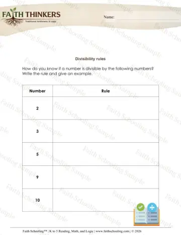 4th Grade math worksheet — Factors and Multiples. Divisibility Rules 4