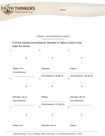 Geometry Circles Circumference 3