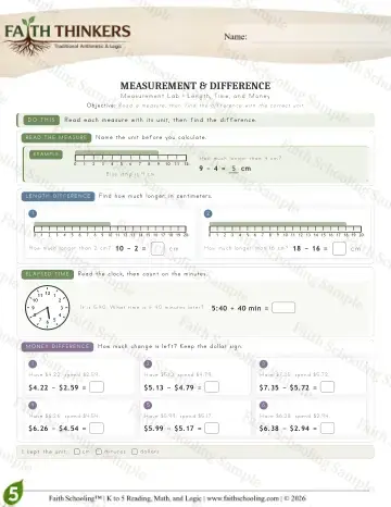 5th Grade math worksheet — Measurement (Practice 8)