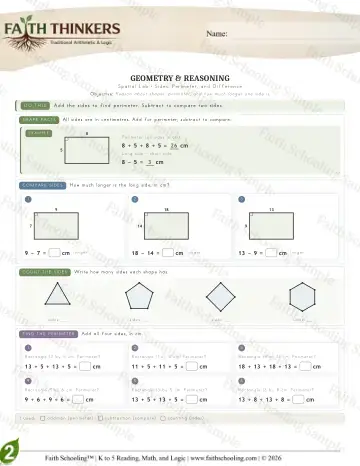 2nd Grade math worksheet — Geometry (Practice 3)