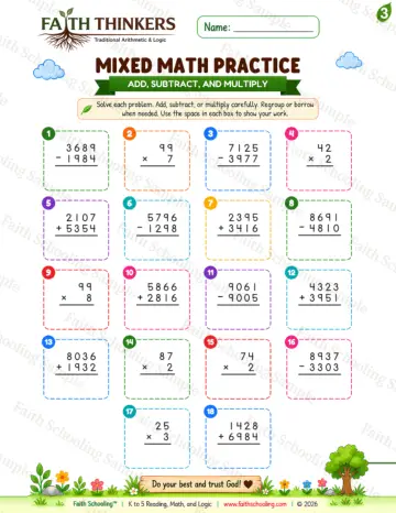 3rd Grade math worksheet — Summer Mixed Practice 8
