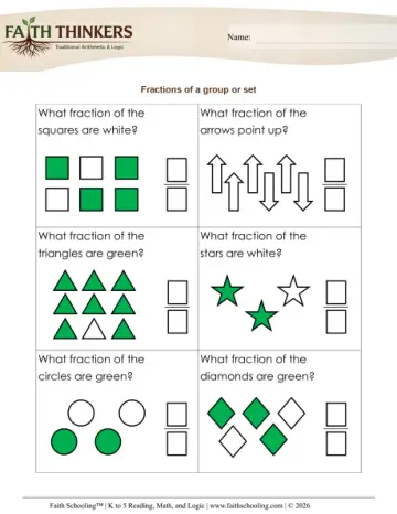 Writing Fractions Sets 1
